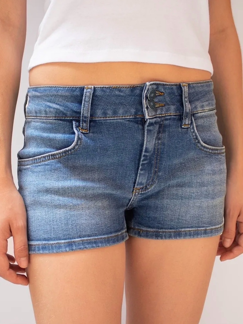 Subdued Girls' Stretch Blue Denim Shorts with Double-Button Waist Sz 0